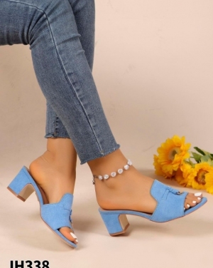 Klapki damskie na obcasie (36-41) JH338 BLUE