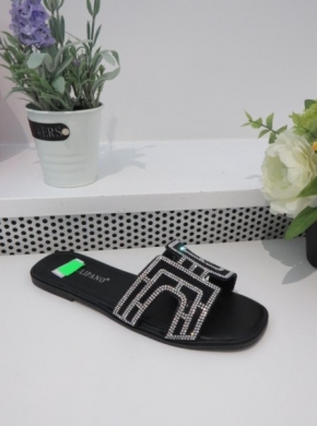 Klapki damskie na płaskim (36-41) P3097-22 BLACK