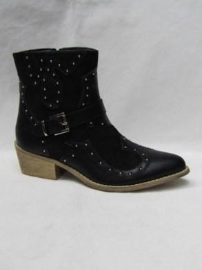 Botki damskie ocieplane na płaskim (36-41) 88113 BLACK