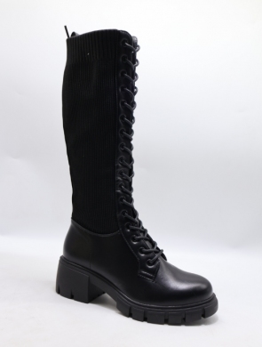 Kozaki damskie na obcasie (36-41) 888-10 BLACK