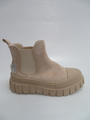 Botki damskie jesienne na płaskim (36-41) 8723-PA BEIGE