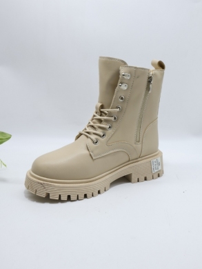 Botki damskie ocieplane na płaskim (37-42) E8222-3 BEIGE