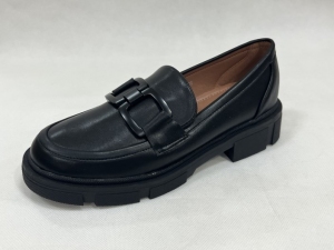 Mokasyny damskie na koturnie (36-41) W-206 BLACK