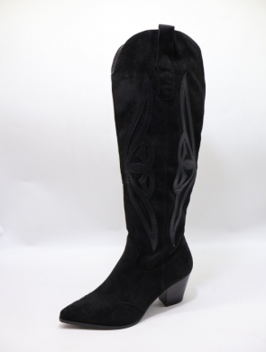 Kozaki damskie na obcasie (37-40) 8687A BLACK