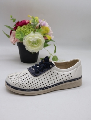 Półbuty damskie na płaskim (36-42) C933 WHI/NAVY