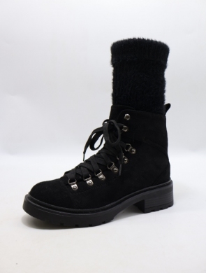 Botki damskie na płaskim (36-41) 9579-1 BLACK