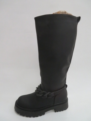 Kozaki damskie ocieplane na płaskim (36-41) 108 BLACK