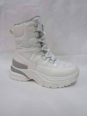 Botki damskie ocieplane na koturnie (36-41) 0-604 WHITE