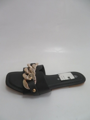 Klapki damskie na płaskim  (36-41) F-39 BLACK