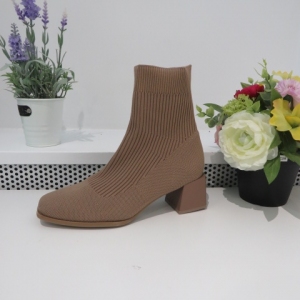 Botki damskie na obcasie (36-41) 9503 KHAKI