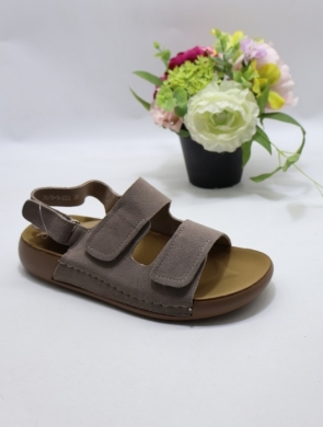 Sandały damskie na płaskim (36-41) S-222 GREY-SKÓRA