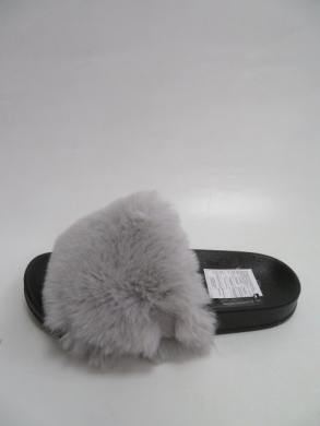 Klapki damskie z futerkiem (36-41) LE-398 LGREY