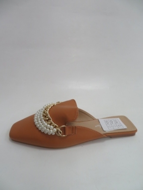 Klapki damskie na płaskim (36-41) 1609 CAMEL