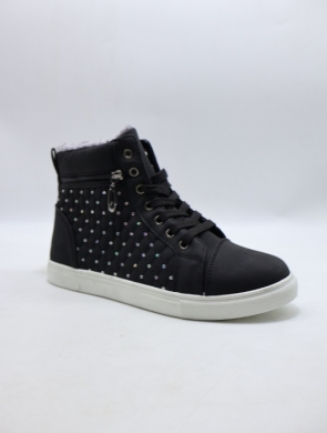Botki damskie ocieplane na płaskim (36-41) 81312-3 BLACK