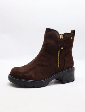 Botki damskie ocieplane na obcasie (36-41) BOT-2 BROWN