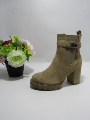 Botki damskie ocieplane na obcasie (36-41) 168-538 KHAKI