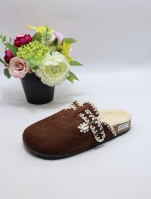 Klapki damskie na płaskim (36-41) 2115 BROWN