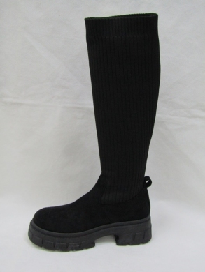 Kozaki damskie na płaskim (36-41) VL195 BLACK