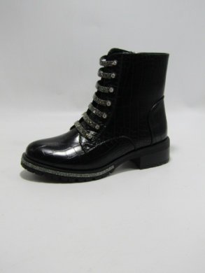 Botki damskie na płaskim  (36-41) 106C BLACK