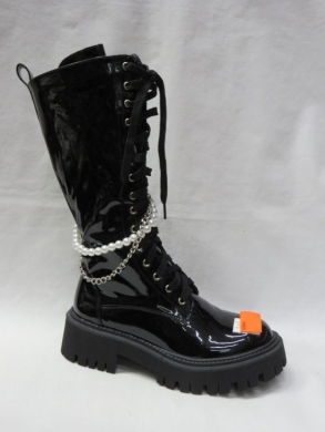 Kozaki damskie ocieplane na płaskim (36-41) AGF-WL-57 BLACK