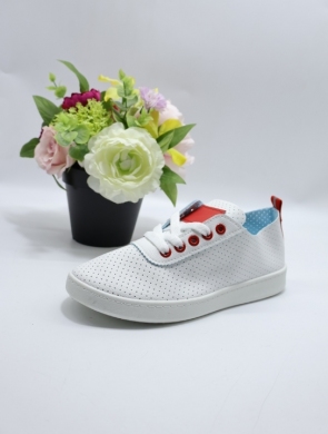 Buty sportowe damskie na płaskim (36-41) BK-159 WH/RED