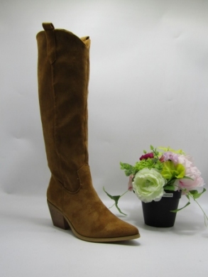Kozaki damskie ocieplane na obcasie (36-41) K351 CAMEL