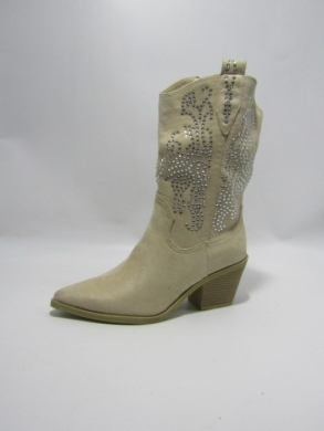 Kozaki damskie na obcasie (36-41) 25015 BEIGE