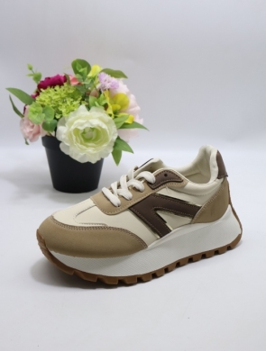 Buty sportowe damskie na płaskim (36-41) 9180 TAUPE