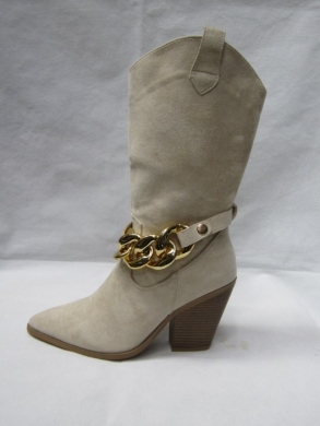 Kozaki damskie na obcasie (36-41) DE1073 BEIGE