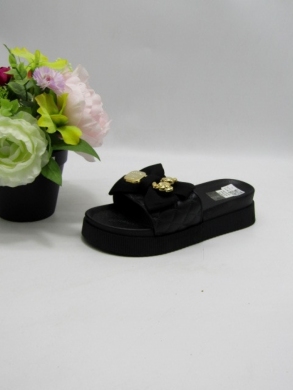 Klapki damskie na płaskim (37-41) 2413 BLACK