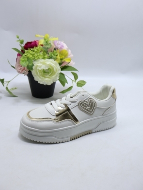 Buty sportowe damskie na płaskim (36-41) 85-968 WH/SILVER
