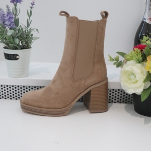 Botki damskie ocieplane na obcasie (36-41) 8600 KHAKI