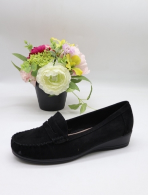 Mokasyny damskie na koturnie (36-41) GS62 BLACK
