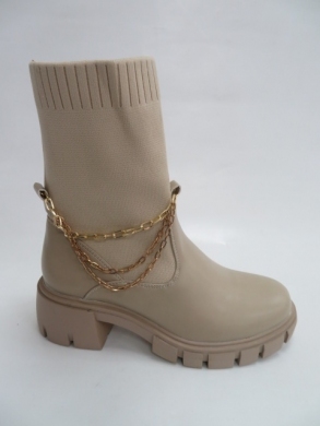 Kozaki damskie jesienne na płaskim (36-41) DA76 BEIGE