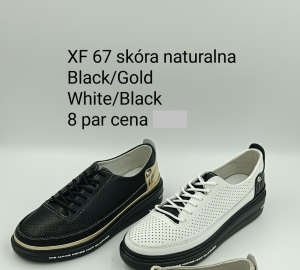 Trampki damskie na płaskim (36-41) XF67 BLACK/GOLD