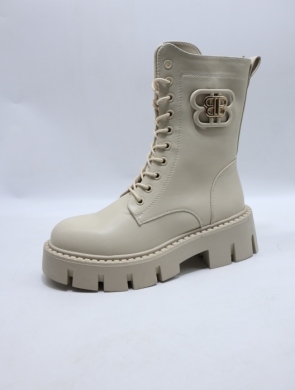 Botki damskie ocieplane na płaskim (36-41) 5808 BEIGE
