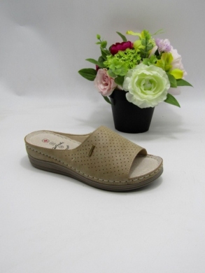 Klapki damskie na koturnie (36-41) 0648 BEIGE