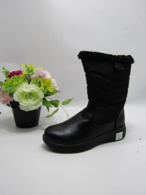 Kozaki damskie ocieplane na płaskim (37-42) W85 BLACK
