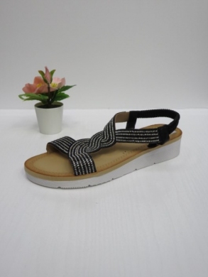 Sandały damskie na koturnie (36-41) 0-916 BLACK