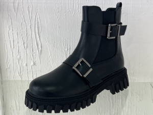 Botki damskie jesienne na płaskim (36-41) GD-FL2045 BLACK