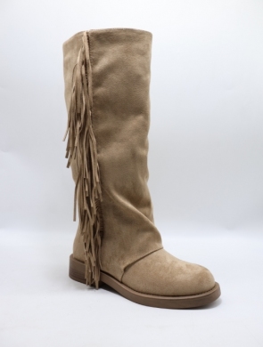 Kozaki damskie na płaskim (36-41) HQ385 KHAKI