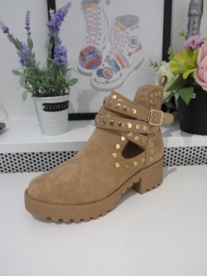 Botki damskie na obcasie (36-41) 8385 BEIGE