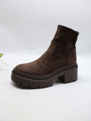 Botki damskie na obcasie (36-41) 9670A-1 BROWN