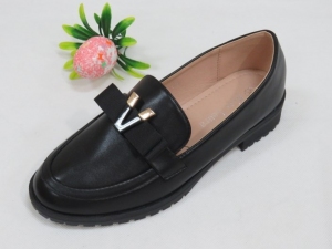 Mokasyny damskie na płaskim (36-41) W-195 BLACK