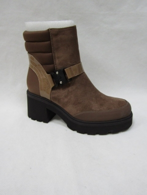 Botki damskie ocieplane na obcasie (36-41) RB142 KHAKI