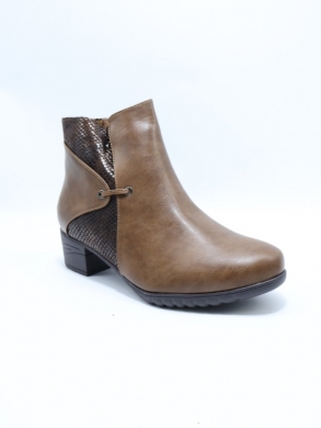 Botki damskie ocieplane na obcasie (36-41) 61725 CAMEL