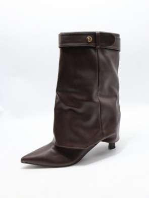 Kozaki damskie na szpilce (36-41) 77-643 BROWN