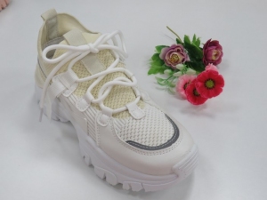 Buty sportowe damskie na płaskim (36-41) 2201B BEIGE