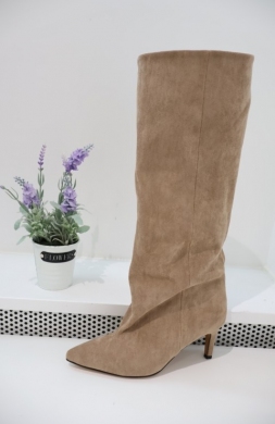 Kozaki damskie na szpilce (36-41) LA3156 KHAKI