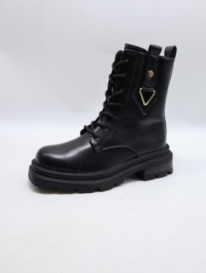 Botki damskie ocieplane na płaskim (36-41) BM173 BLACK